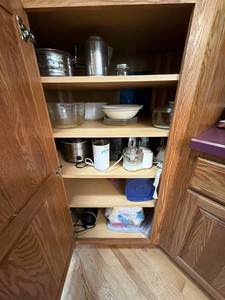 Box Lot of Assorted Kitchenware Small Appliances Glassware Storage