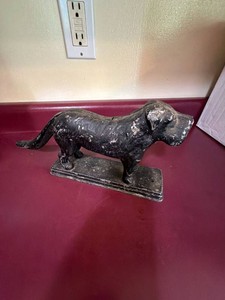 Antique Cast Iron Dog Nutcracker Figural Tail Lever on Base