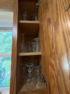 Lot of Assorted Clear Glass Stemware Goblets Dessert Cups