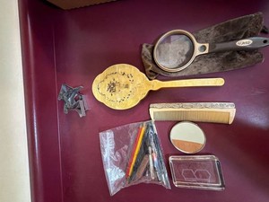 Vintage Vanity & Sewing Accessories Lot Mirror Comb Dritz Magnifier