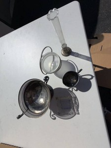 Vintage Silverplate & Glass Decorative Tableware Assorted Lot