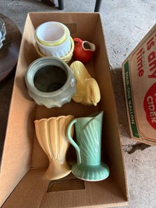 Lot of McCoy & USA Art Pottery Planters Vases Swan Pitcher