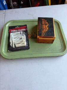 Vintage Household Box Lot Tray Picnic Clips Cedar Souvenir Box