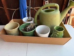 Celery Stalk Pottery Vase Planters Watering Can Garden Decor Lot