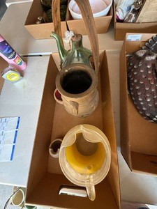 Vintage Decorative Art Glass Metal Vase Pottery Mixed Decor Lot