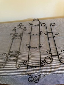 Set of 3 Black Scroll Metal Wall Shelves Display Racks Decor