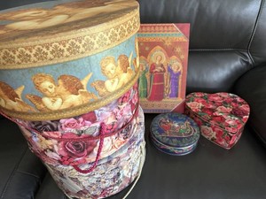 Decorative Storage Boxes & Tins Floral Round Heart Holiday Mixed Lot