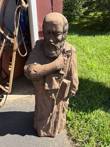 Vintage Religious Saint Figure Statue Molded Composition Approx 33in