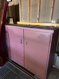 Vintage Painted Wood Utility Cabinet Cupboard Primitive Storage