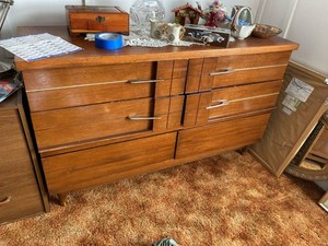 Mid Century Modern Genuine Mahogany Lowboy Dresser