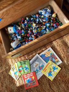 Vintage Smurfs Figure & Book Collection PVC Toys Drink Cup Lot