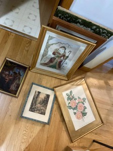 Lot of Assorted Framed Wall Art Prints & Textile Panel Decor