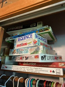 Assorted Vintage Board Games Lot Twister Trouble Sequence Upwords