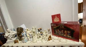 Lot of Assorted Religious Figurines Angels Nativity Home Decor