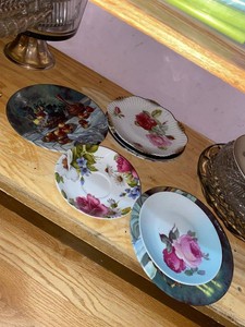Assorted Vintage China Plates Platters & Glass Serving Dish Lot