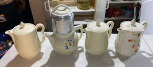 Halls Superior Ceramic Coffee Pot Lot with Drip-O-Lator
