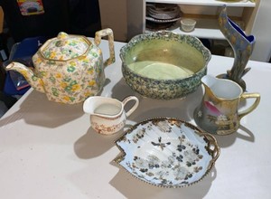 Lot of Assorted Vintage Ceramic Pottery Teapot Vase Bowl & Dishes