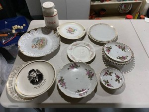 Vintage Ceramic & China Lot Cream Jar JFK Bowl Floral Plates
