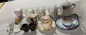 Lot of Assorted Vintage Porcelain Cups Saucers & Miniatures