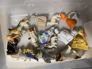 Vintage Mixed Animal Figurines Ceramic Porcelain Bird Cat Dog Lot
