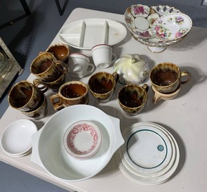 Lot of Assorted Vintage Ceramic Tableware Mugs Bowls Plates Serving