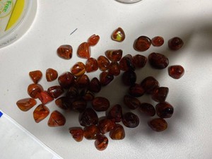 Lot of Assorted Marbled Amber Orange Glass Tumbled Stones Decor