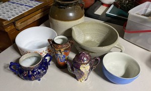 Lot of Assorted Vintage Pottery Stoneware Crock Bowl Japan Teapot
