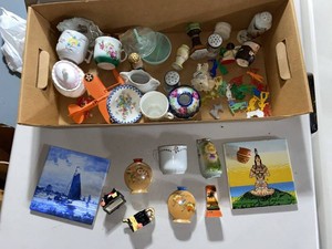 Assorted Vintage Miniature Porcelain Figurines Vases Toys Tile Lot