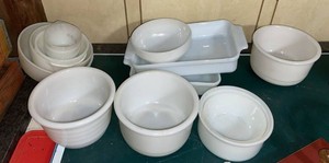 Vintage White Milk Glass Mixing Bowls & Baking Dishes Kitchen Lot