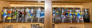 Vintage Smurfs Character Drinking Glasses & Smurf Mug Assorted Lot