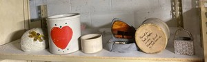 Lot of Assorted Vintage Ceramic Decor Crocks Planter Wood Trinket Box