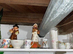 Lot of Vintage Ceramic Mugs Vase Creamer Thanksgiving Candle Holders