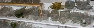 Lot of Assorted Vintage Pressed Glass Bowls Vases Dishes Serveware