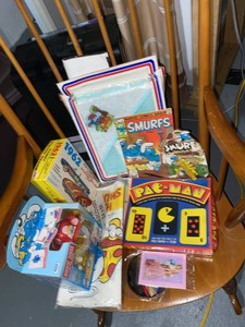 Vintage Smurfs & Pac-Man Collectibles Mixed Lot Comic Toys Game