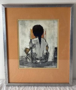 Vintage 1963 Christian Bjorn Larsen Kristina Framed and Matted - Denmark