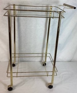Vintage Glass and Brass Bar Cart