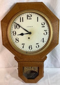 E. Ingraham Regulator Wall Clock with 2 Keys and Pendulum 25 H x 17 W