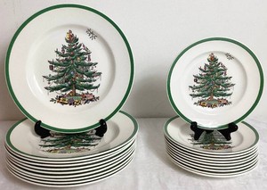 10 Spode Christmas Tree Dinner Plates (10.5) and 10 SaladDessert Plates (7.5)