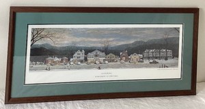 Vintage Framed Print Stockbridge Main Street At Christmas by Norman Rockwell