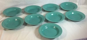 Set of Nine Teal Blue Fiesta 9 Dinner Plates