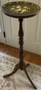 Handpainted Vintage Tripod Pedestal Stand