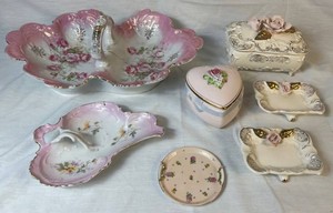 Pretty in Pink 7 Piece Assortment of Trinket Dishes and Jewelry Boxes