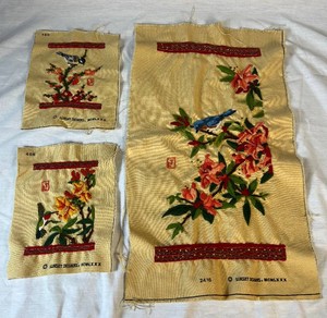 1980 Crewel Embroidery 3 Pc Completed Kit of Songbirds of the Orient