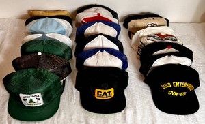 Collection of 20 Vintage Hats - Baseball and Trucker - Businesses and Destinations