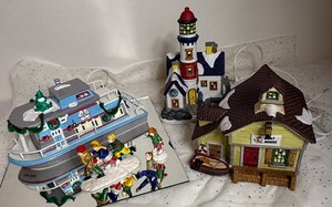 Dept 56 Snow Village, St Nicholas Square and Dickens Keepsake Nautical Lighted House Collection