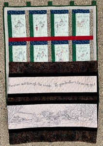 Handmade Quilted & Embroidered Wall Hangings featuring Snowman All Through the Year and Through the Woods