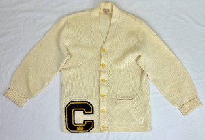 Vintage Varsity Letterman Cardigan Sweater 100% Virgin Wool