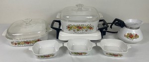 Corning Ware Collection with Spice of Life Dishes and Electromatic Skillet Base