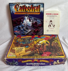 Vintage Strategy Games - Dungeons & Dragons, Crossbws and Catapults Battle Set and Cathedral