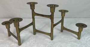 Mid-Century Modern Brass Articulating Candleholder- 16 L Fully Extended, 3 - 6.5 H , 4 L Collapsed